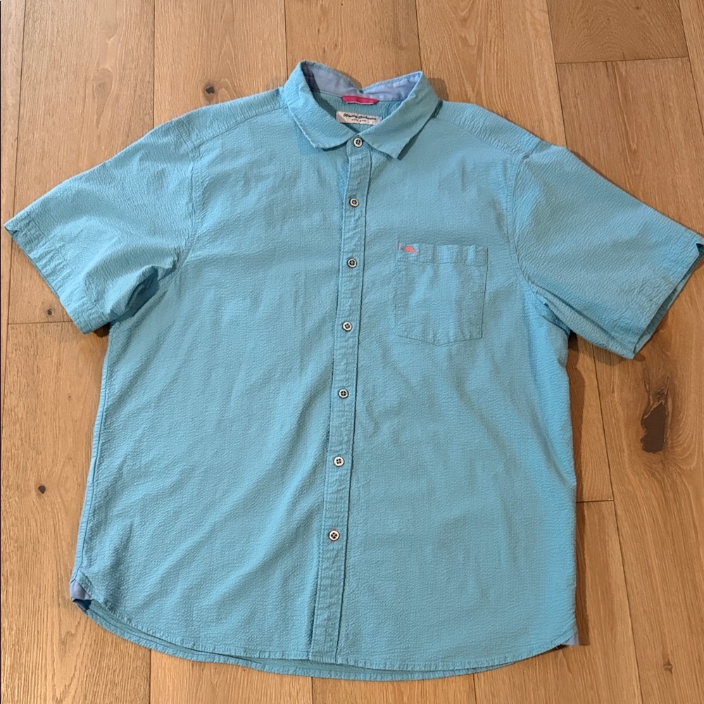 Men's Tommy Bahama Light Blue Short Sleeve Shirt